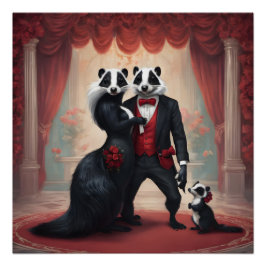 Pose der Familie Skunk Poster
