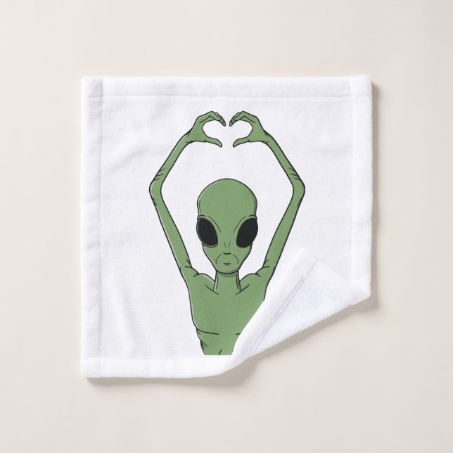 Pose du cœur extraterrestre (Gant de toilette)