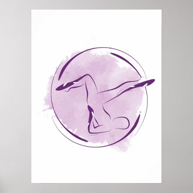 Pose für abstrakte Wasserfarben Poster (Vorne)