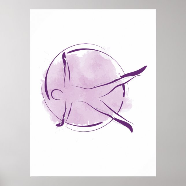 Pose für abstrakte Wasserfarben Poster (Vorne)