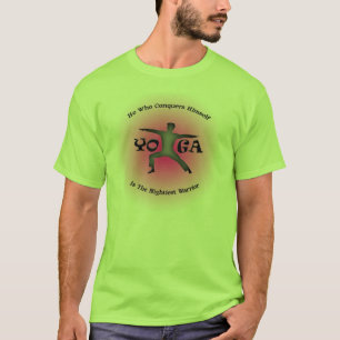 Pose Virabhadrasana de guerrier de T-shirt de yoga