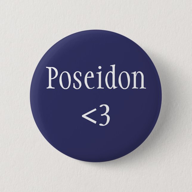 Poseidon <3 - Griechischer Gott des Meeres Button (Vorderseite)