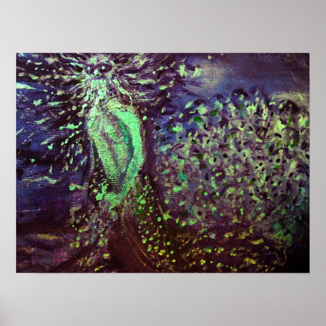 Poseidon Fine Art Pointillism Abstrakt Print Poster (Vorne)