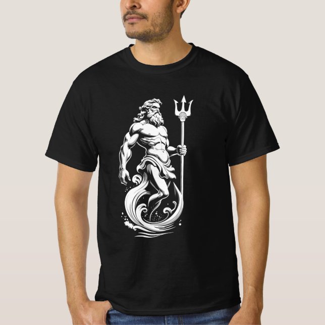 Poseidon Gott des Meeres T-Shirt (Vorderseite)