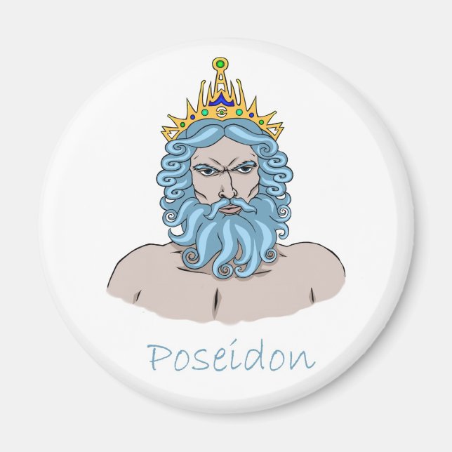 Poseidon - Griechischer Gott des Meeresmagneten Magnet (Vorne)