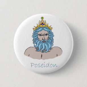 Poseidon - Griechisches Abzeichen Button
