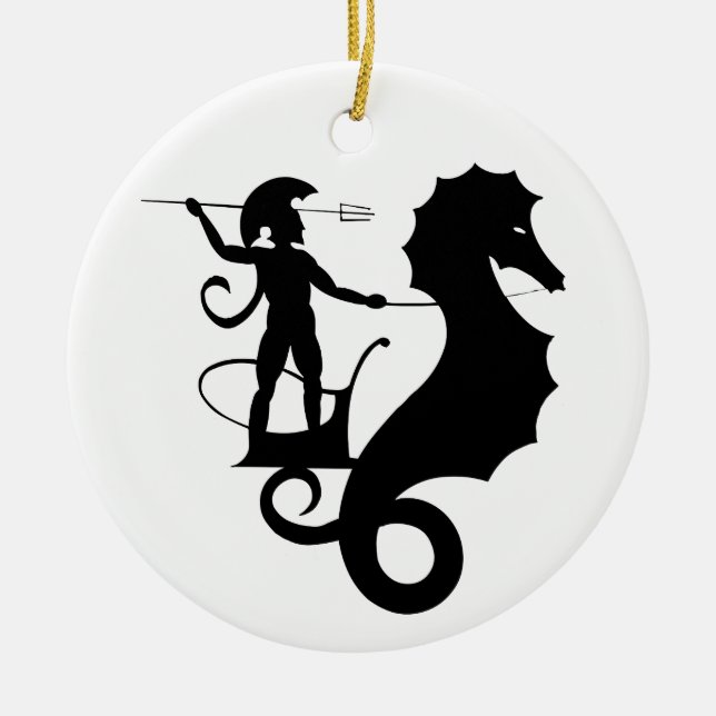 Poseidon, griechisches Reliefdesign Keramikornament (Vorne)