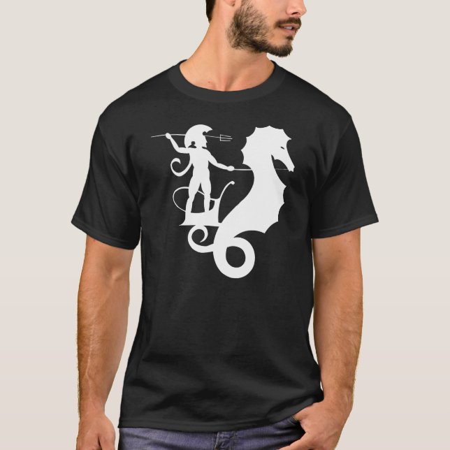 Poseidon, griechisches Reliefdesign T-Shirt (Vorderseite)