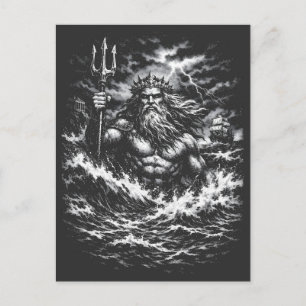 Poseidon — Herr der Tiefe von BurnsInHell Postkarte