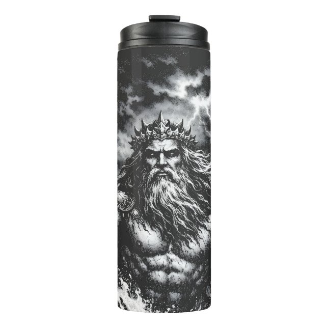 Poseidon — Herr der Tiefe von BurnsInHell Thermosbecher (Vorderseite)
