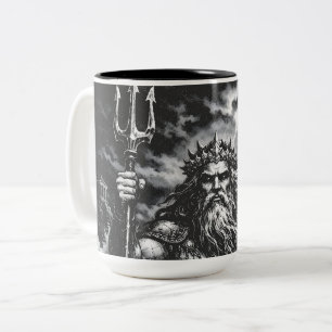 Poseidon — Herr der Tiefe von BurnsInHell Zweifarbige Tasse