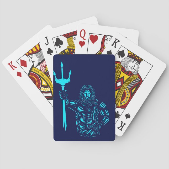 Poseidon Mythologie Pop Art Spielkarten (Rückseite)
