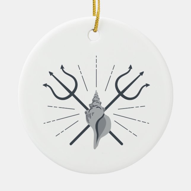 Poseidon Trident Keramik Ornament (Vorne)