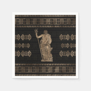 Poseidon und Griechischer Meander-Ornament Serviette