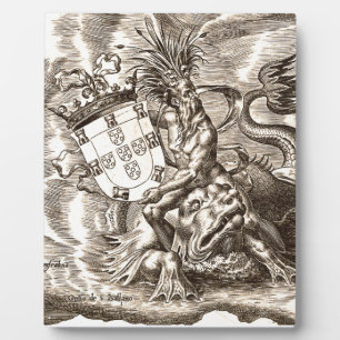 Poseidon und Schild Fotoplatte
