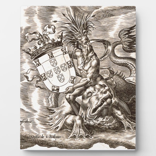 Poseidon und Schild Fotoplatte (Vorderseite)