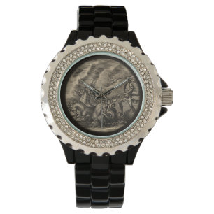 Poseidon und sein Seepferdegefahrener Chariot Armbanduhr