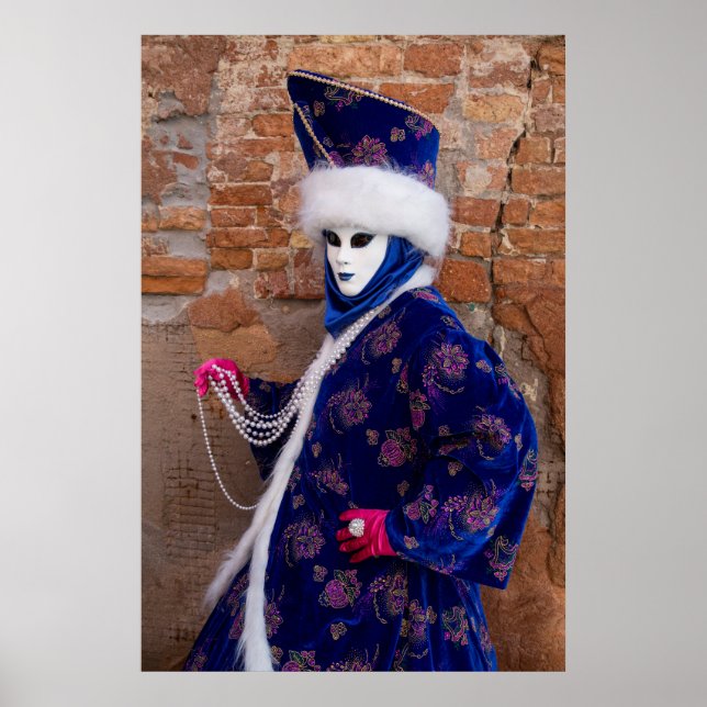 Posen in Karnevalskostüme, Venedig Poster (Vorne)
