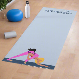 Posen mit Cat l Blue Namaste Yogi-Übungen Yogamatte