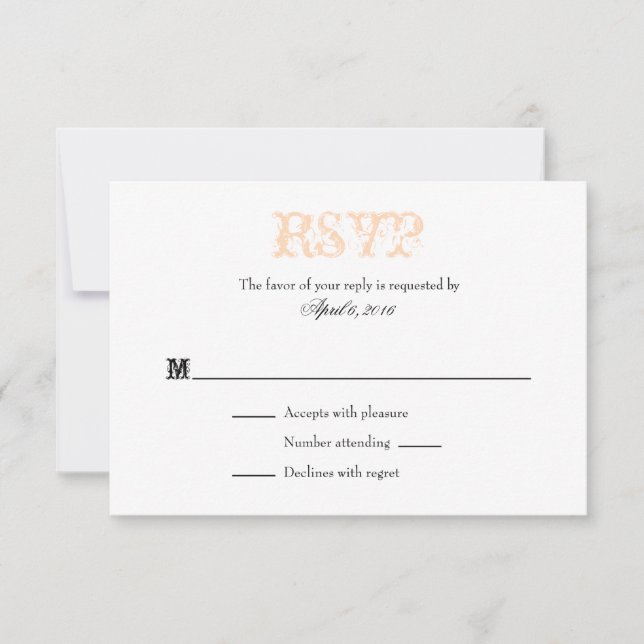 Poser Blanc Plain Simple Mariage Cartes RSVP (Devant)