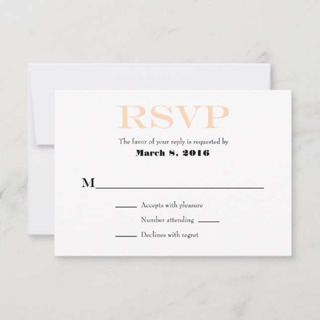 Poser Blanc Plain Simple Mariage Cartes RSVP (Devant)