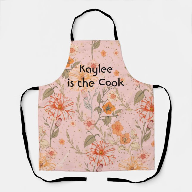 Poser le tablier avec Parties scintillant Fleurs e (Recto)