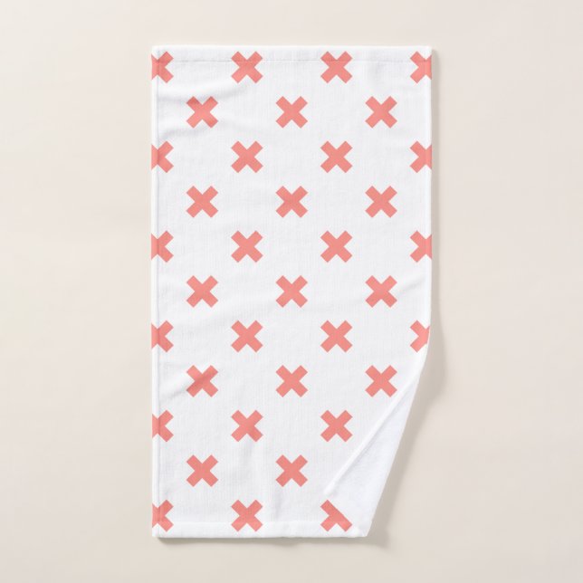 Poser les points de croix sur blanc (Serviette à main)
