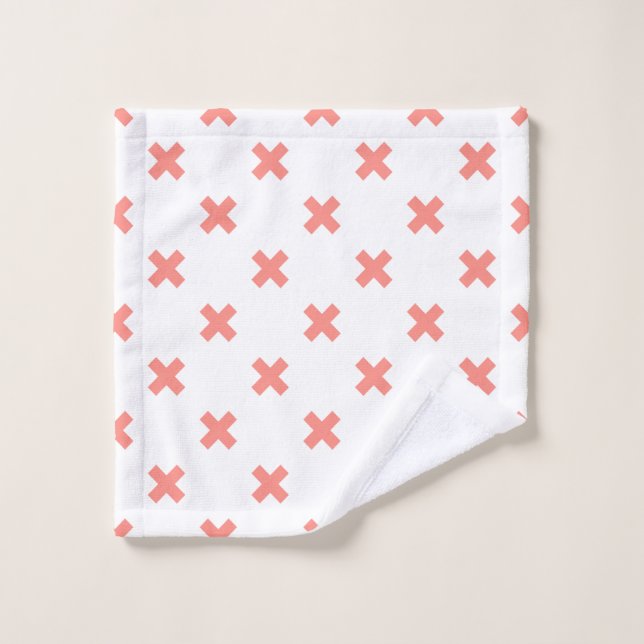Poser les points de croix sur blanc (Gant de toilette)