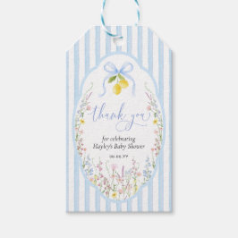 Posey Wildflower Blue Bow Baby Shower Geschenkanhänger