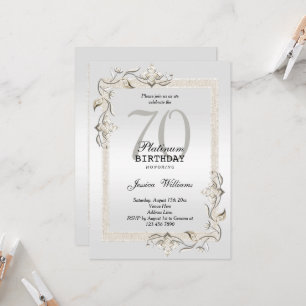 Posh 70. Platinum Geburtstag Einladung