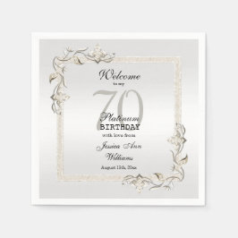 Posh 70. Platinum Geburtstagsplatz Serviette