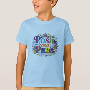 Posh and Puns – Chic lustige Typografie T-Shirt 