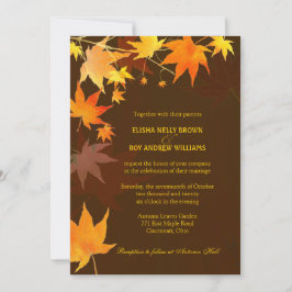 Posh Autumn Maple Blätter Brown Wedding Einladung