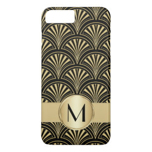 Posh Black and Gold Deko Fans Mit Monogramm title_seo2