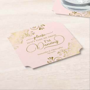 Posh Blush Pink & Gold Nehmen Sie nicht meine Drin Untersetzer