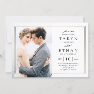 Posh Border Foto Wedding Einladung PBD