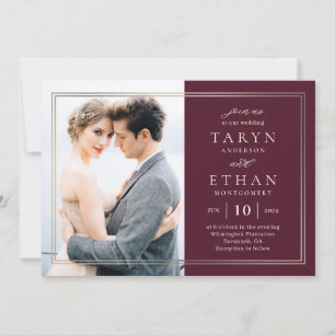 Posh Border Foto Wedding Einladung PBD
