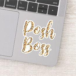 Posh Boss 3" Notebook-Decal | Leopard bedruckt Aufkleber