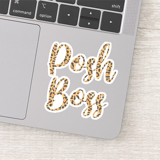 Posh Boss 3" Notebook-Decal | Leopard bedruckt Aufkleber (Detail)