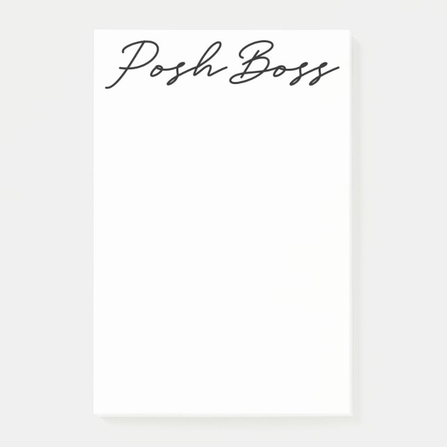 Posh Boss 4x6 Minimalistische Sticknotizen Post-it Klebezettel (Vorderseite)