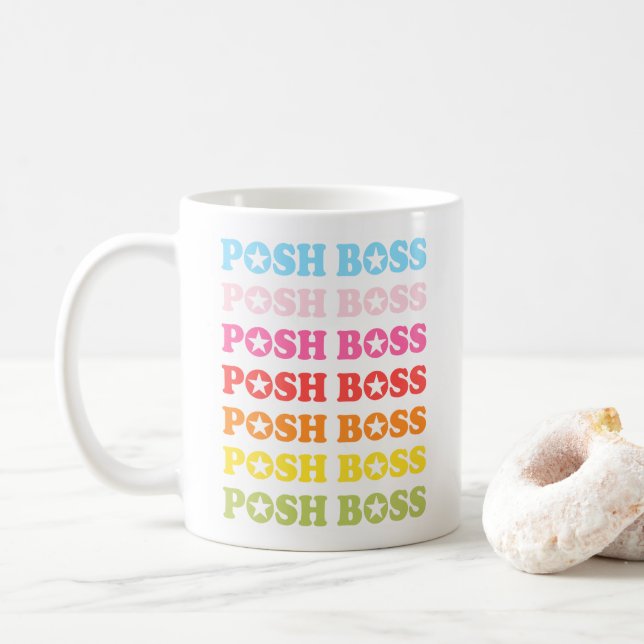 Posh Boss Star Studios Rainbow Coffee Mug (Avec donut)