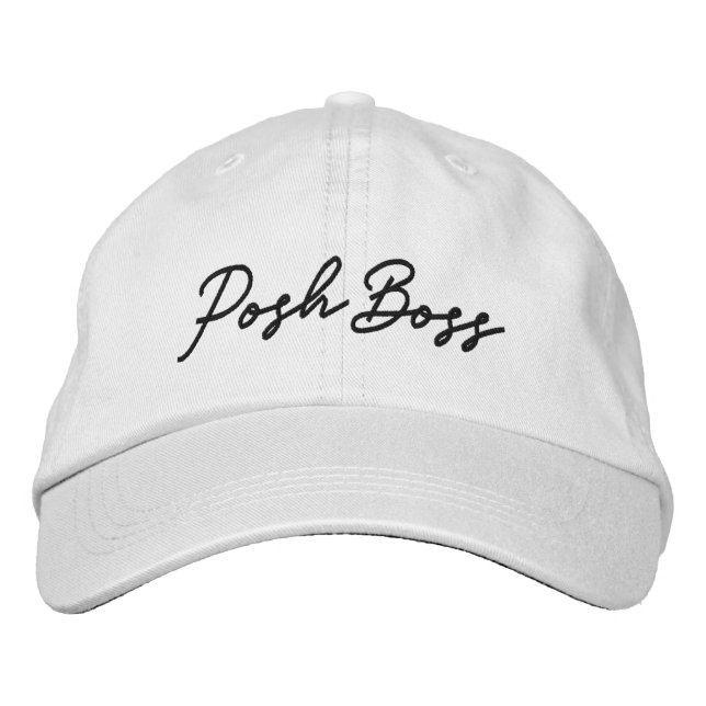Posh Boss White bestickte Baseballkappe (Vorderseite)