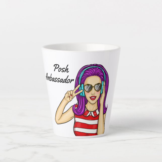 Posh Botschafter - Poshmark Latte Tasse (Vorderseite)