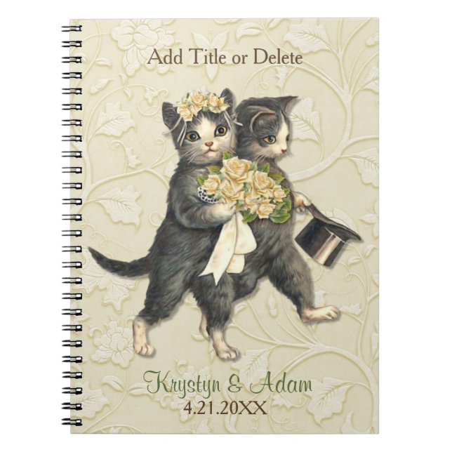 Posh Cats Hochzeit Elfenbein Notizblock (Vorderseite)