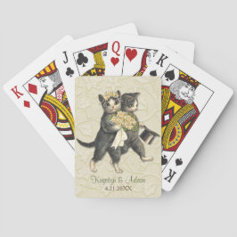 Posh Cats Hochzeit Elfenbein Spielkarten