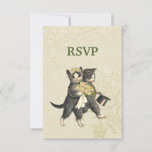 Posh Cats Hochzeit RSVP 2 Karte