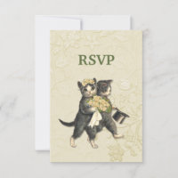 Posh Cats Ivory Wedding RSVP