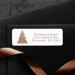 Posh Christmas Tree | Glam Rose Gold-Adresse<br><div class="desc">Die Saison zum Feiern und Unterhalten! Glamouröse Imitate metallisches Kupfer und atemberaubende Rose Goldpalette abstrakte Baum-Feier, Hosting und gifting Accessoires Sammlung. Dieses lustige festliche Design verfügt über einen Whimsikal funkelnd Weihnachtsbaum mit einem frisch lackierten Spritzer mit Imitaten metallischen Glitzer. Für andere Farben oder passende Produkte, besuchen Sie bitte den JustFharryn...</div>
