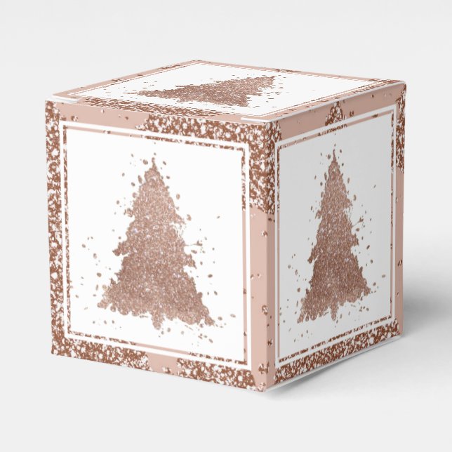 Posh Christmas Tree | Glam Rose Gold Luxury Geschenkschachtel (Vorderseite)