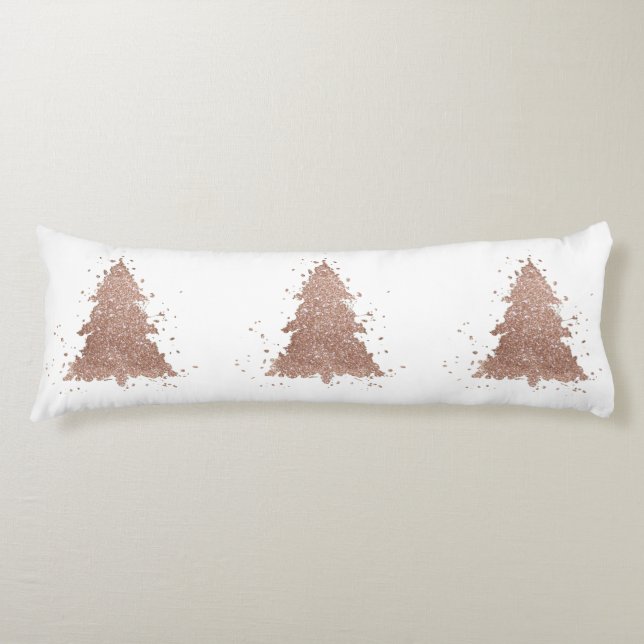 Posh Christmas Tree | Glam Rose Gold Luxury Seitenschläferkissen (Vorderseite)